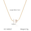 Freshwater Pearl Necklace Stainless Steel Geometric Clavicle Chain Electroplated Feminine Versatile Ins Minimalist Style