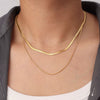 Freshwater Pearl Necklace With Goldplated Stainless Steel Layered Paperclip Chain And Geometric Design For Women