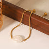 Freshwater Pearl Pendant Bracelet Stainless Steel Box Chain Titanium Steel Nonfading Geometric Minimalist Women's Jewelry