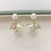Freshwater Pearl Pendant Earring Set Highend Frosted Gradient Leaf Design