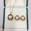 Freshwater Pearl Pendant Earring Set Highgloss Natural Bird's Nest Style