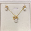 Freshwater Pearl Pendant Earrings Natural Small Flower Design