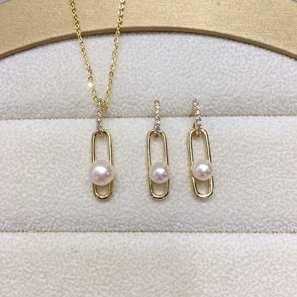 Freshwater Pearl Pendant Earrings Set Jewelry