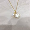 Freshwater Pearl Pendant Earrings With Fourleaf Clover Design And Motherofpearl From Natural Sea Shellfish