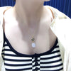 Freshwater Pearl Pendant Earrings With Micro Inlaid Zircon And Camellia Design