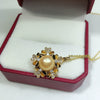 Freshwater Pearl Pendant Necklace Copper Material Gold Colorpreserving Ancient Gold Style