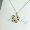 Freshwater Pearl Pendant Necklace Copper Material Gold Colorpreserving Ancient Gold Style