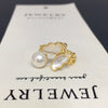 Freshwater Pearl Ring Butterfly Sea Shell Design Light Luxury Copper Women's Jewelry