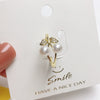 Freshwater Pearl Ring Copper Gold Plated Women's Flat Round Steamed Bread Round Beaded