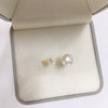 Freshwater Pearl Ring Copper 18K Gold Electroplated Six Claw Oblate Treated Bun Round Women's Fashion
