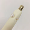 Freshwater Pearl Ring Copper 18K Gold Electroplated Six Claw Oblate Treated Bun Round Women's Fashion