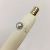 Freshwater Pearl Ring Copper 18K Gold Electroplated Six Claw Oblate Treated Bun Round Women's Fashion