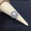 Freshwater Pearl Ring Copper 18K Gold Zircon Flat Round Bun Round Fashion Women's