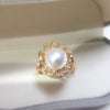Freshwater Pearl Ring Copper Material Fashion Women's Style Flat Round And Bun Round Shape