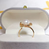 Freshwater Pearl Ring Copper Material Fashion Women's Style Flat Round And Bun Round Shape