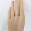 Freshwater Pearl Ring Copper Material Flat Round And Rose Buns Round Shape Women's Style