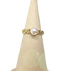 Freshwater Pearl Ring Copper Material Flat Round And Rose Buns Round Shape Women's Style