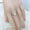 Freshwater Pearl Ring Copper Material Flat Round Rose Buns Round Women's Fashion Style