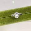 Freshwater Pearl Ring Copper Material Flat Round Rose Buns Round Women's Fashion Style