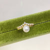 Freshwater Pearl Ring Copper Material Flat Round Rose Buns Round Women's Fashion Style