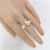 Freshwater Pearl Ring Copper Material Frosted Butterfly Style For Women
