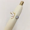 Freshwater Pearl Ring Copper Material Frosted Butterfly Style For Women