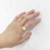 Freshwater Pearl Ring Copper Material With Gold Electroplating And Cat Claw Design For Women