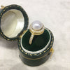 Freshwater Pearl Ring Copper Microinlaid Zircon Women's Fashion Flat Round Bun Round Jewelry