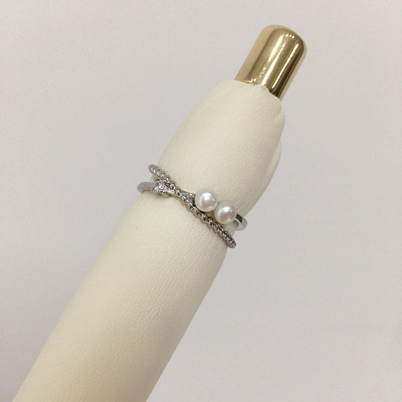 Freshwater Pearl Ring Copper Multibead Flat Round Rose Buns Round Women's Fashion