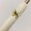 Freshwater Pearl Ring Copper Retro Enamel Butterfly Women's Adjustable Opening