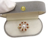 Freshwater Pearl Ring Copper With Gold Color Preservation Micro Zircon Flat Round And Bun Round Style Women's