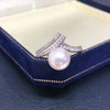Freshwater Pearl Ring Copper Zircon Triangle Women's Fashion Jewelry