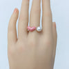 Freshwater Pearl Ring Jewelry Women's Copper Material Flat Round And Bun Round Shape Cute Candy Powder Love Style
