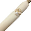 Freshwater Pearl Ring Light Luxury Cat's Eye Stone Clover Design Copper Material Round Shape Women's Jewelry