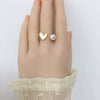 Freshwater Pearl Ring Natural Seashell Mother Of Shellfish Love Shaped Copper Material For Women