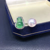 Freshwater Pearl Ring With Copper Natural Chalcedony Agate And Gourd Shape Fashion Style Jewelry