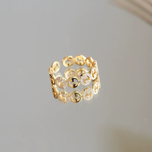 Freshwater Pearl Rose Flower Open Ring Real Gold Electroplated Metal Jewelry For Women