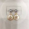 Freshwater Pearl Sea Shell Star Oblate Women's Earrings S925 Sterling Silver 18K Goldfilled