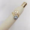 Freshwater Pearl Seashell Fritillaria Clover Ring Copper 18K Real Gold Electroplated Women's Fashion