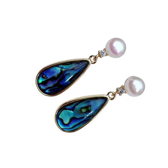 Freshwater Pearl Shell Elements Women's Earrings Light Luxury Trendy Jewelry