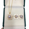 Freshwater Pearl Square Pendant Earrings With Sea Shell Light Luxury Highend Style