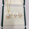 Freshwater Pearl Square Pendant Earrings With Sea Shell Light Luxury Highend Style