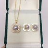 Freshwater Pearl Square Pendant Earrings With Sea Shell Light Luxury Highend Style