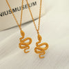 Freshwater Pearl Titanium Steel 18K Gold Plated Vintage Style French Style Modern Style Snake Pendant Necklace
