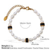 Freshwater Pearl 316L Stainless Steel Necklace Bracelet Set For Women Retro Style Electroplated