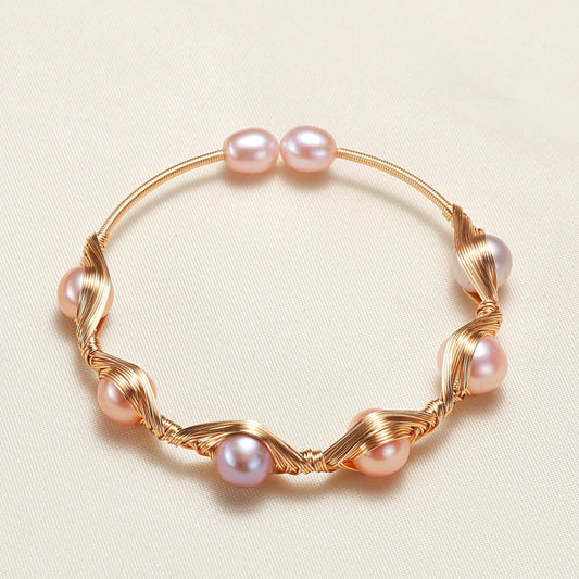 Freshwater Pearl Winding Devil's Eye Women's Casual Fashion Bracelet Jewelry