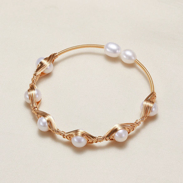 Freshwater Pearl Winding Devil's Eye Women's Casual Fashion Bracelet Jewelry