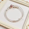 Freshwater Pearl Winding Handmade Women's Casual Double Layer Bracelet Copper Alloy Accessories Near Circle Shape