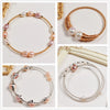 Freshwater Pearl Winding Handmade Women's Casual Double Layer Bracelet Copper Alloy Accessories Near Circle Shape