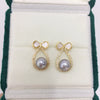 Freshwater Pearl Women's Earring Sweet Bow Design 18K Goldfilled And S925 Sterling Silver Oblate And Round Shape